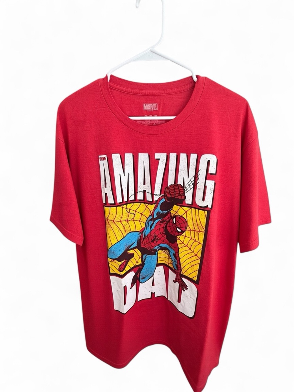 Marvel Men Red Amazing Spider-Man Short Sleeve Graphic Tee Shirt X-Large